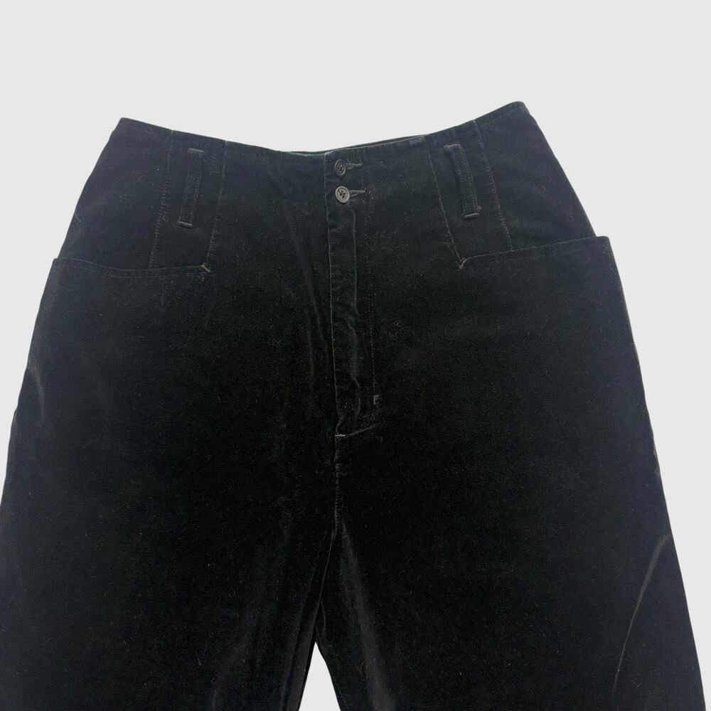 Vintage Eddie Bauer Pants Black Velvet High Rise Patch Pocket Trouser 6 Tall